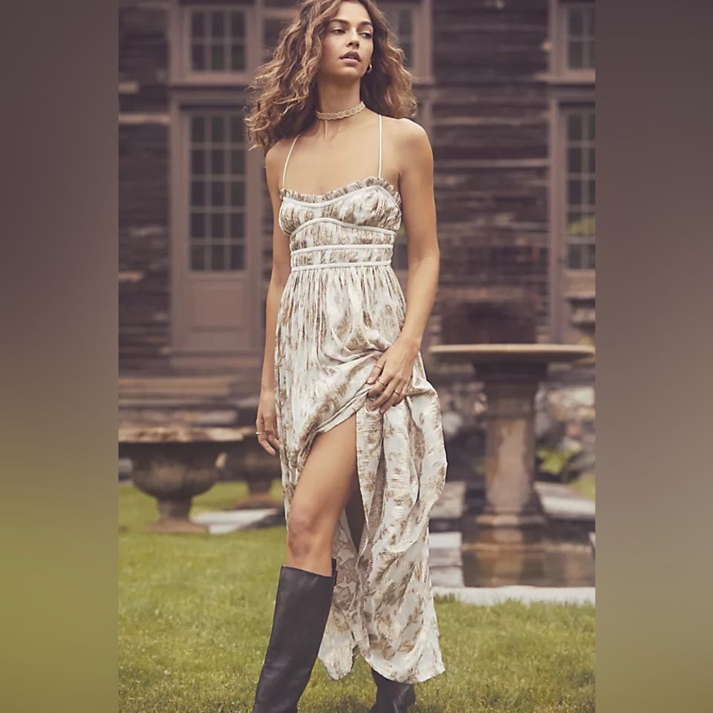 Free People Charlie Metallic bustier dress